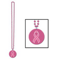 Beads w/ Printed Pink Ribbon Medallion